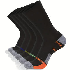 5 Pairs Men's Non Slip Shock Absorption Sport Socks