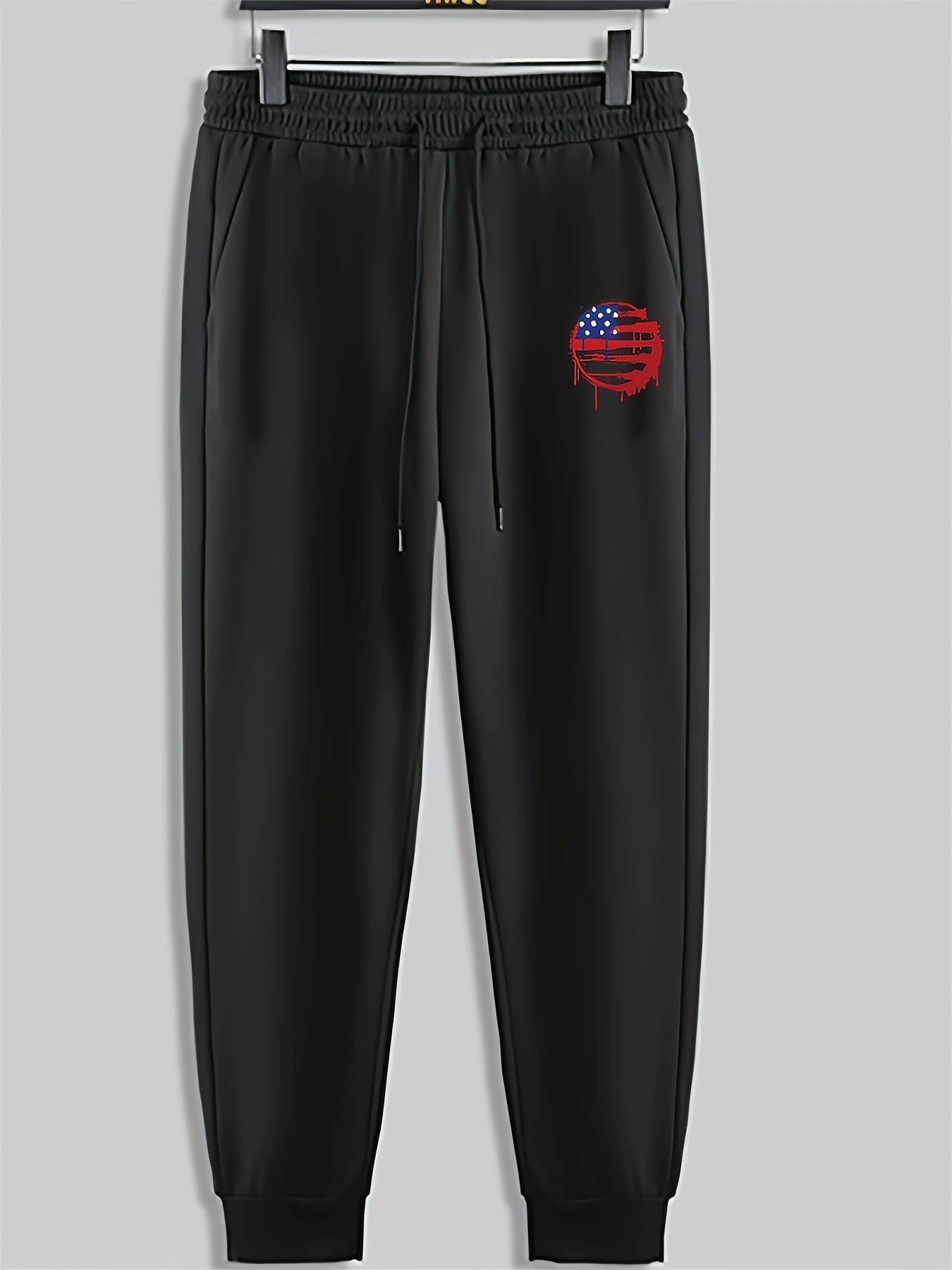 Red Lines Dots Print Men's Pants Drawstring Sweatpants