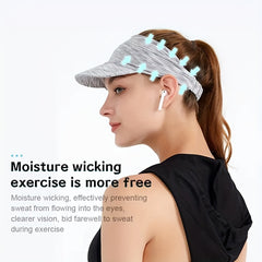 Solid Ponytail Visor Hat UV Protection Breathable Baseball Cap