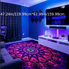 Colorful Geometric Pattern Indoor Mat Crystal Velvet Area Rug