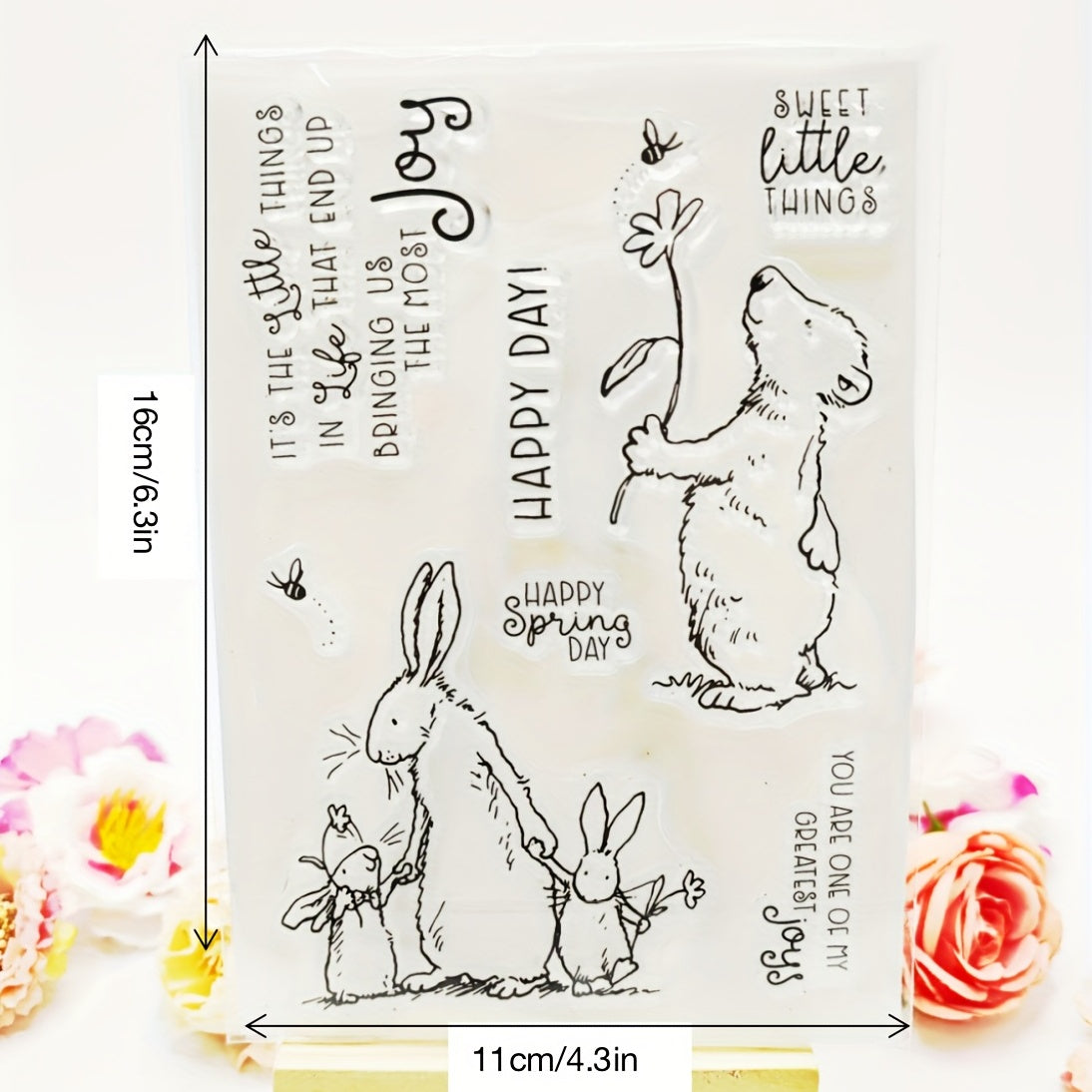 Rabbit Seal Stamp Silicone Transparent DIY Birthday Gift Holiday Card Making