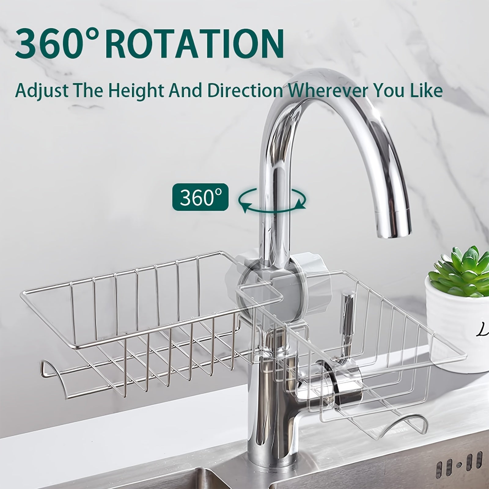 Kitchen Faucet Rack Sponge Holder Sink Caddy Organizer Hanging Caddy