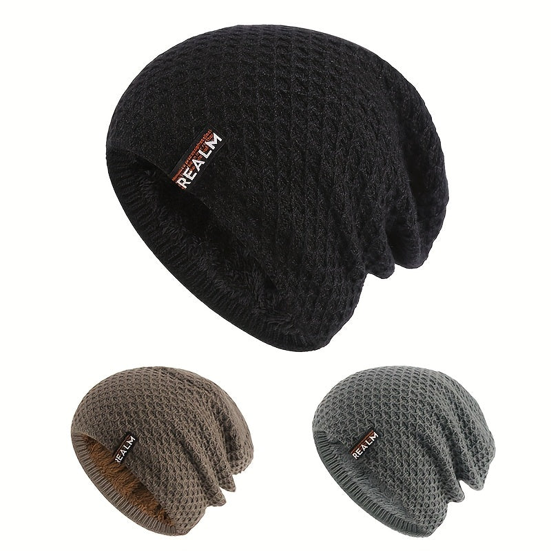 Velvet Woolen Beanie Hat with Ear Protection
