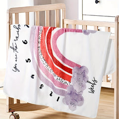 Rainbow Flannel Baby Milestone Blanket