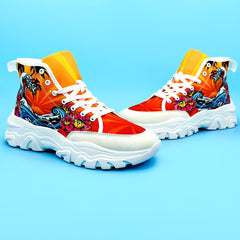 Graphic Print Lightweight Heighten Skate Shoes Casual Non Slip Chunky Sneakers
