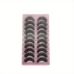 10 Pairs Thick False Eyelashes Fluffy Cluster Lashes Volume Curling Lashes