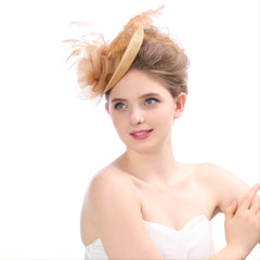Feathers Fascinators Hat With Hair Clip for Tea Party Wedding