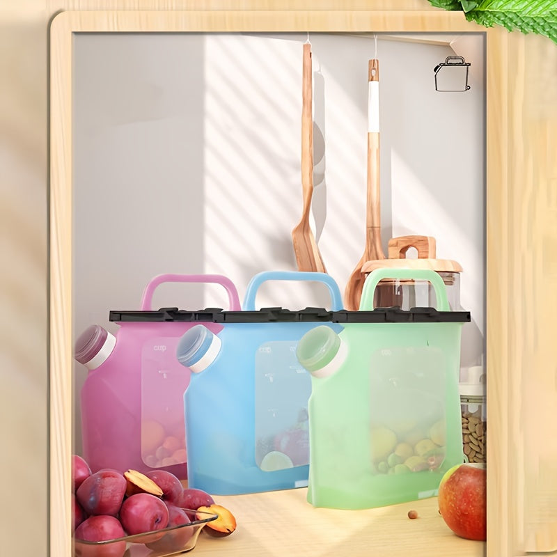 Snap Button Silicone Storage Bag Leakproof Food Storage Bags