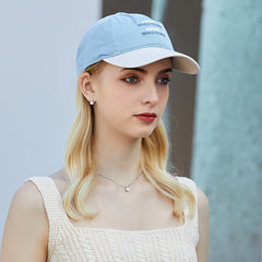 Lucky Whatever Baseball Cap Denim Embroidery Cotton Women's Sunscreen Hat