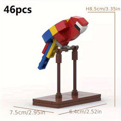 Mini Parrot Bird Building Blocks Desktop Ornament