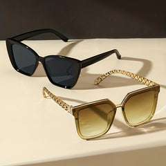 Square Frame Sunglasses Minimalist Solid Glasses Gradient Lens UV400