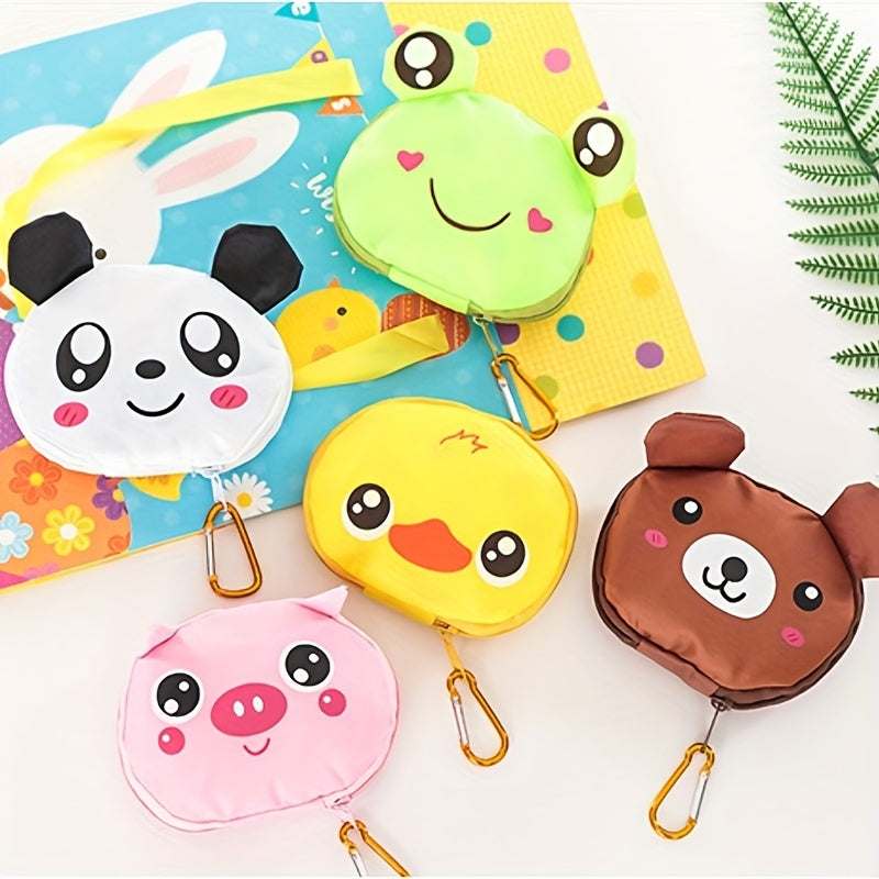 Cartoon Animal Grocery Bags - Waterproof & Machine Washable - Reusable Tote Bags