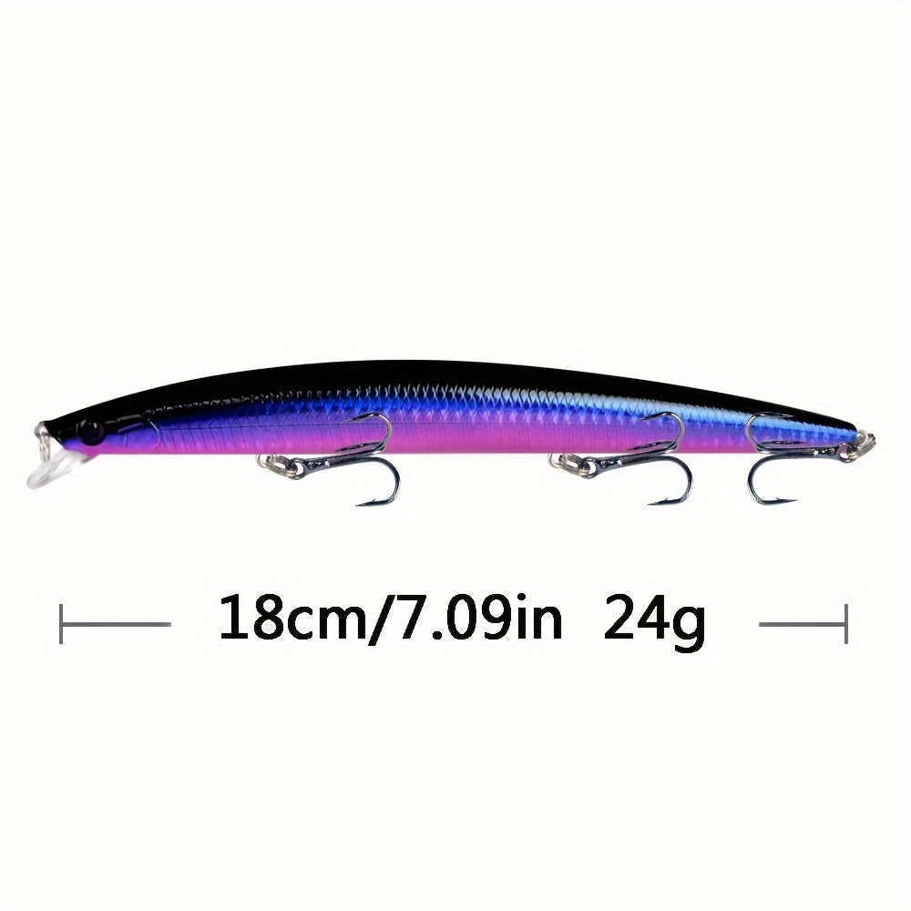5pcs 24g Minnow Fishing Bait Hard Lure 3D Eyes Strong Hooks Sea Fishing
