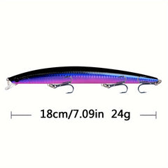 5pcs 24g Minnow Fishing Bait Hard Lure 3D Eyes Strong Hooks Sea Fishing