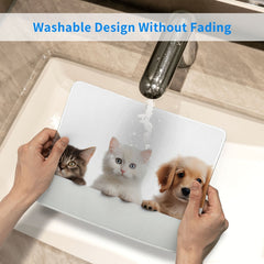 Cat And Dog Pattern Square 20x24cm Mousepad