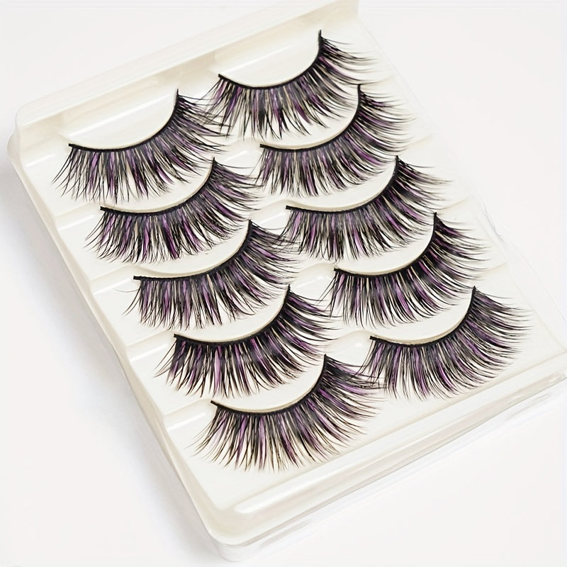 5 Pairs Colorful Mink False Eyelashes Set