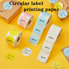 Circular Christmas Gift Label Printing Paper Sticker for P50 D100