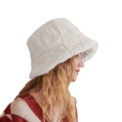 Unisex Winter Bucket Hat Packable Fluffy Fur Warm Fisherman Hats