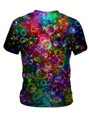 Colorful Bubble 3D Print Boys T Shirt Lightweight & Comfy Summer Tee