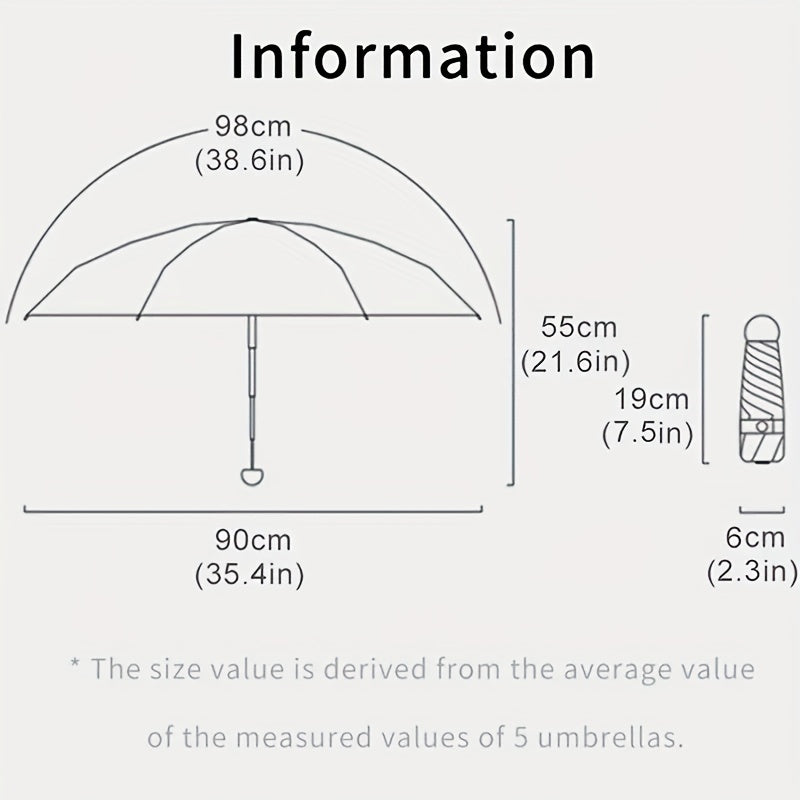 Compact Lightweight Portable Manual Folding Umbrella UV Protection