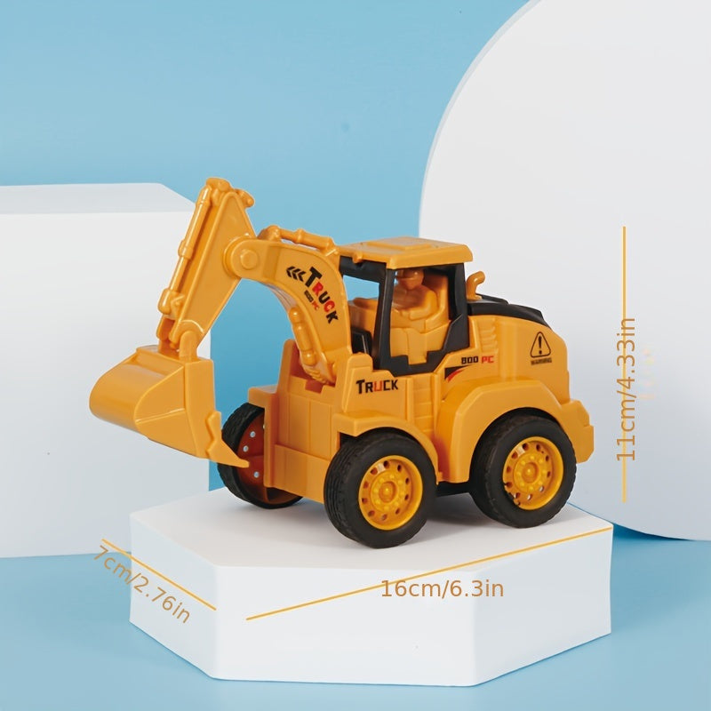 Construction Vehicles Press And Go Car Engineering Excavator Digger & Bulldozer