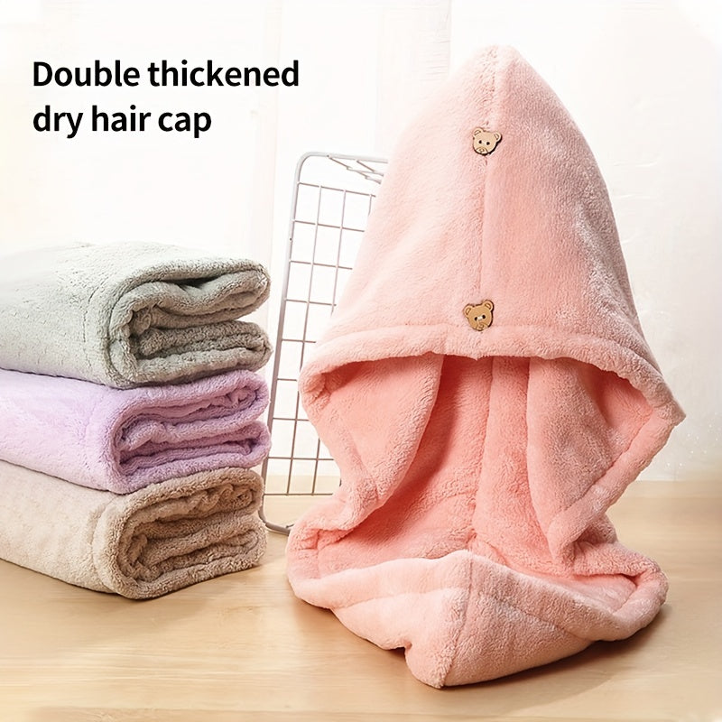 Thickened Soft Hair Drying Cap Quick-drying Towel for Women