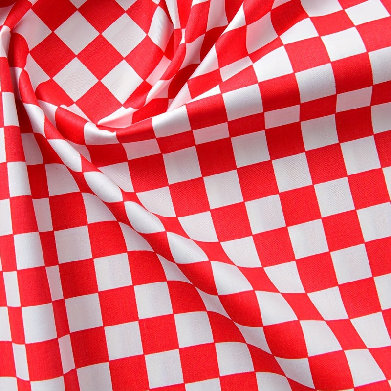 10pcs Checkerboard Style Fabric Colorful Mosaic Plaid Cotton Printed Fabric
