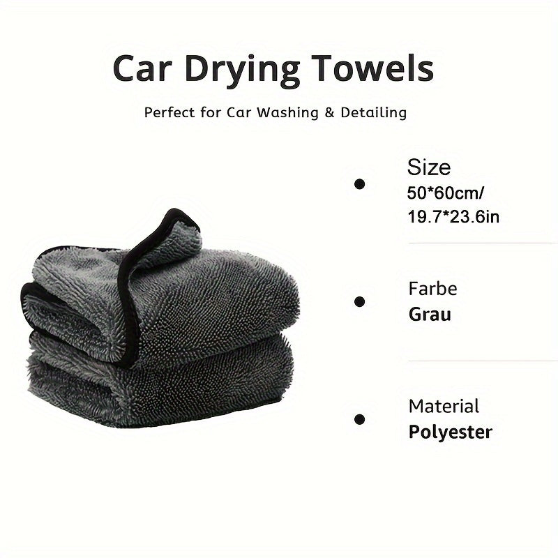1pc Microfiber Car Drying Cloths Grey