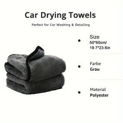 1pc Microfiber Car Drying Cloths Grey