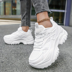Women's Mesh Platform Sneakers Casual Lace Up Shoes