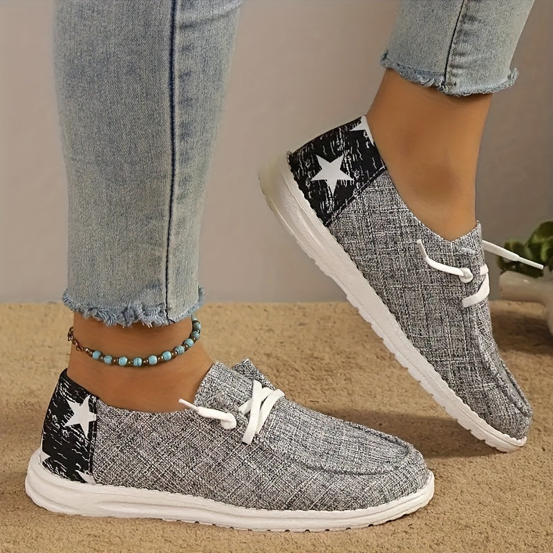 Breathable Checkerboard Loafers Lightweight Canvas Sneakers