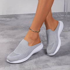 Women's Casual Weaving Slip-on Mules Sneakers