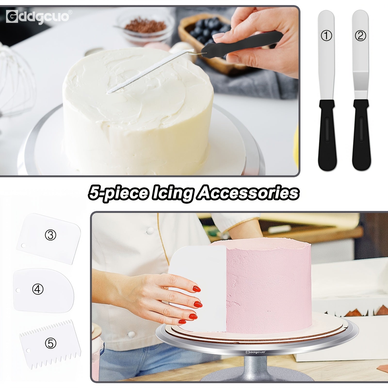 12 Inch Aluminum Revolving Cake Decorating Stand
