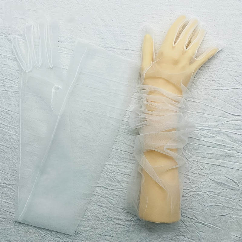 Sheer Mesh Gloves for Weddings & Events - Sexy Bridal Accessory