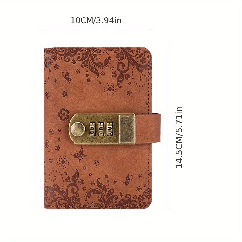 A7 Retro Notebook with Lock Pocket Notepad