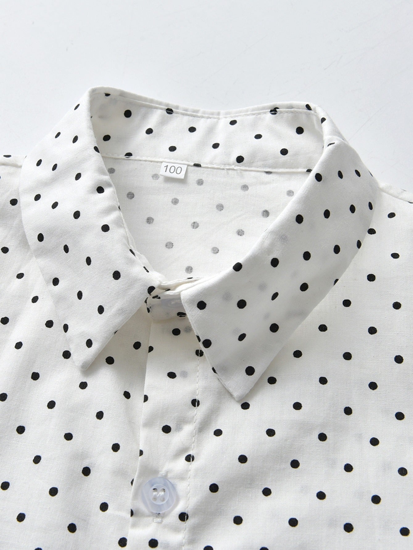 Kids Polka Dot Long Sleeve Shirt Cardigan