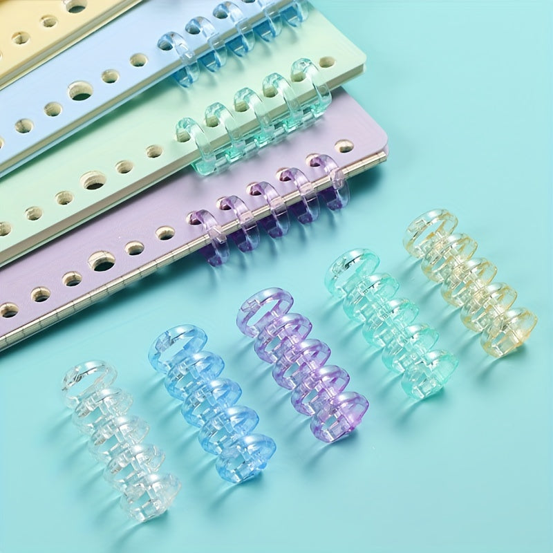 DIY 5 Hole Loose Leaf Buckle Ring Clip Coil Binding Strip Cover