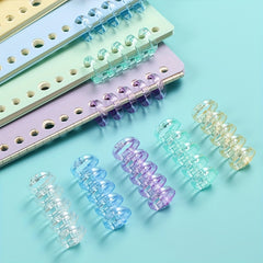 DIY 5 Hole Loose Leaf Buckle Ring Clip Coil Binding Strip Cover