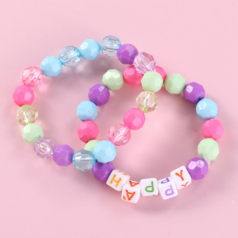 Children's Acrylic Alphabet Beads Bracelet Set
