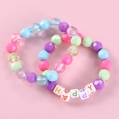 Children's Acrylic Alphabet Beads Bracelet Set