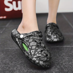 Women's Paisley Print Clogs Platform Slides