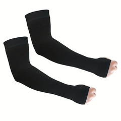 2pcs Men's Tight Arm Guard Long Ice Sleeve Sunscreen Sleeve UV Protection