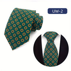 Vintage Green Paisley Floral Necktie Wedding Tie