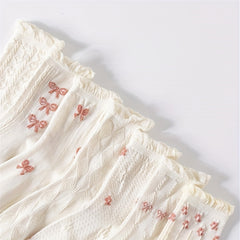 5 Pairs Bow Ruffle Socks Sweet & Mid Tube Socks Women's Stockings