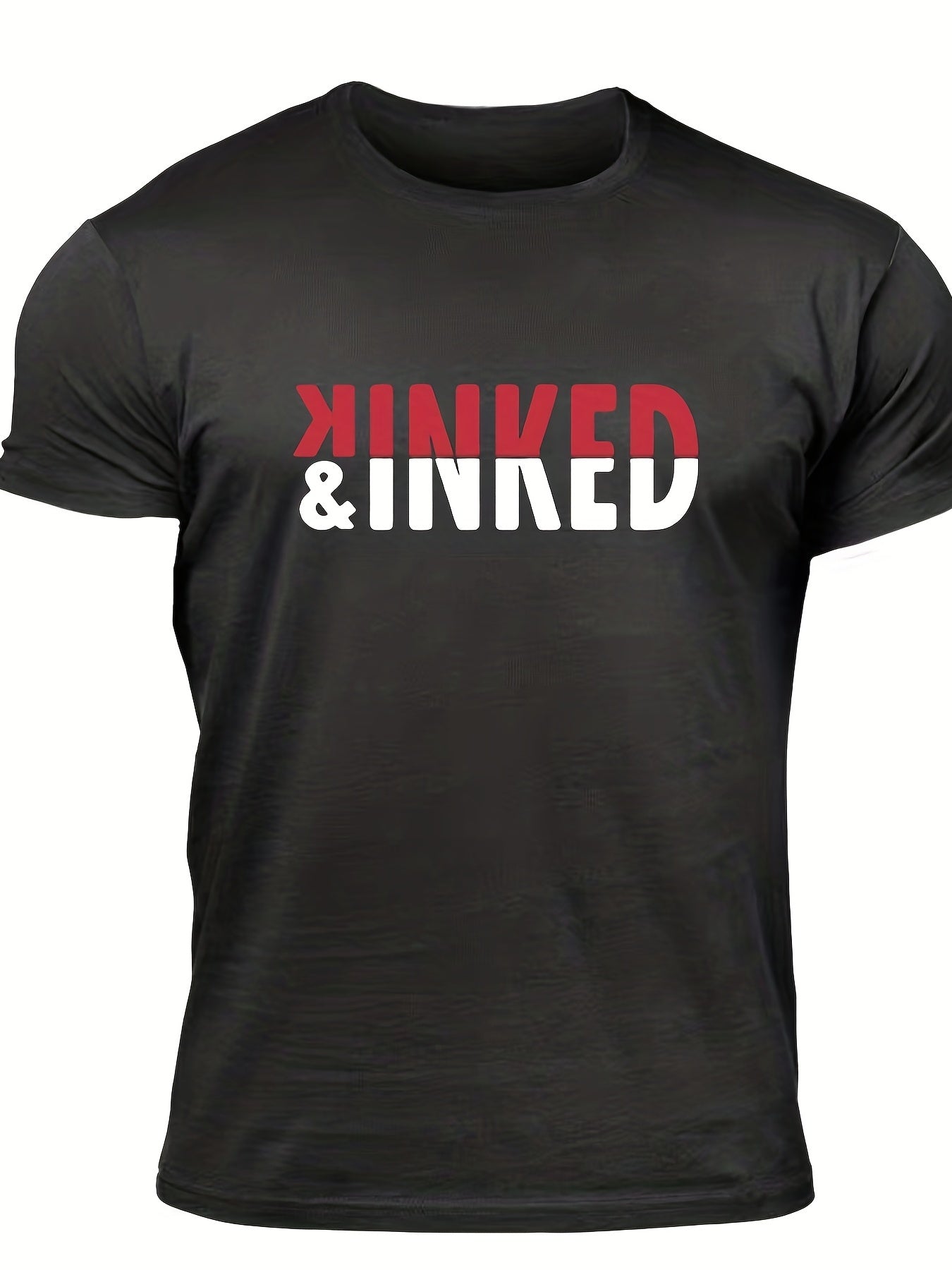 Men's Kinked Print T shirt Crew Neck Tee For Summer