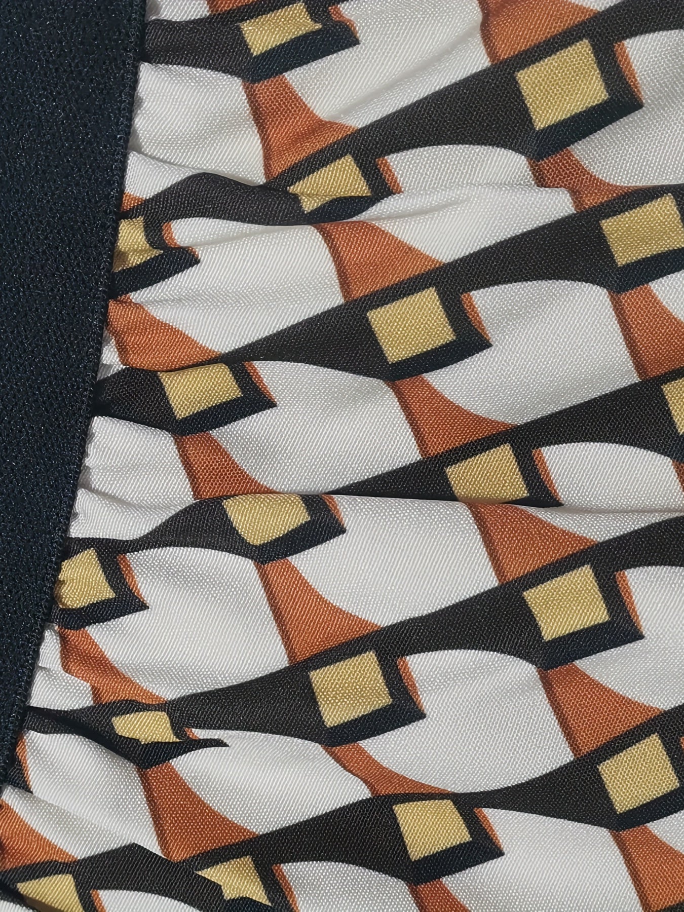 Geometric Print High Waist Skirt - Women's Casual Skirt