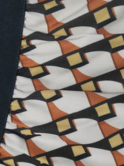 Geometric Print High Waist Skirt - Women's Casual Skirt