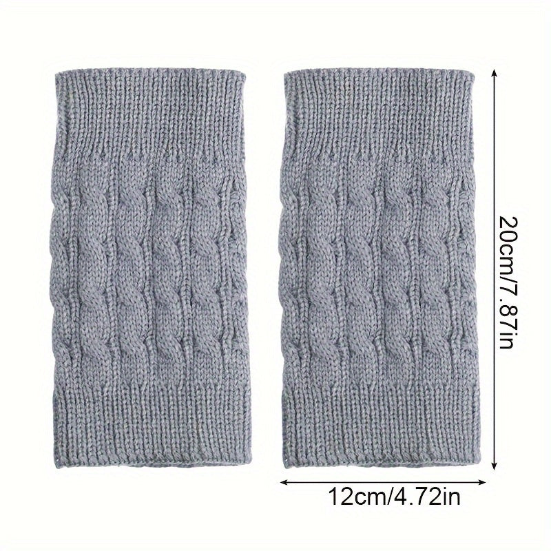 Twist Knit Leg Warmers Boot Sleeves Socks Women's Stockings