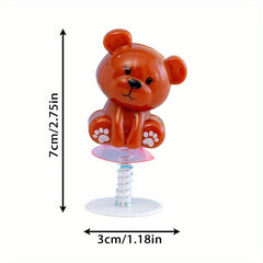 5pcs Press Bouncing Bear Toy Creative Bear Ornaments Birthday Event Party Favors