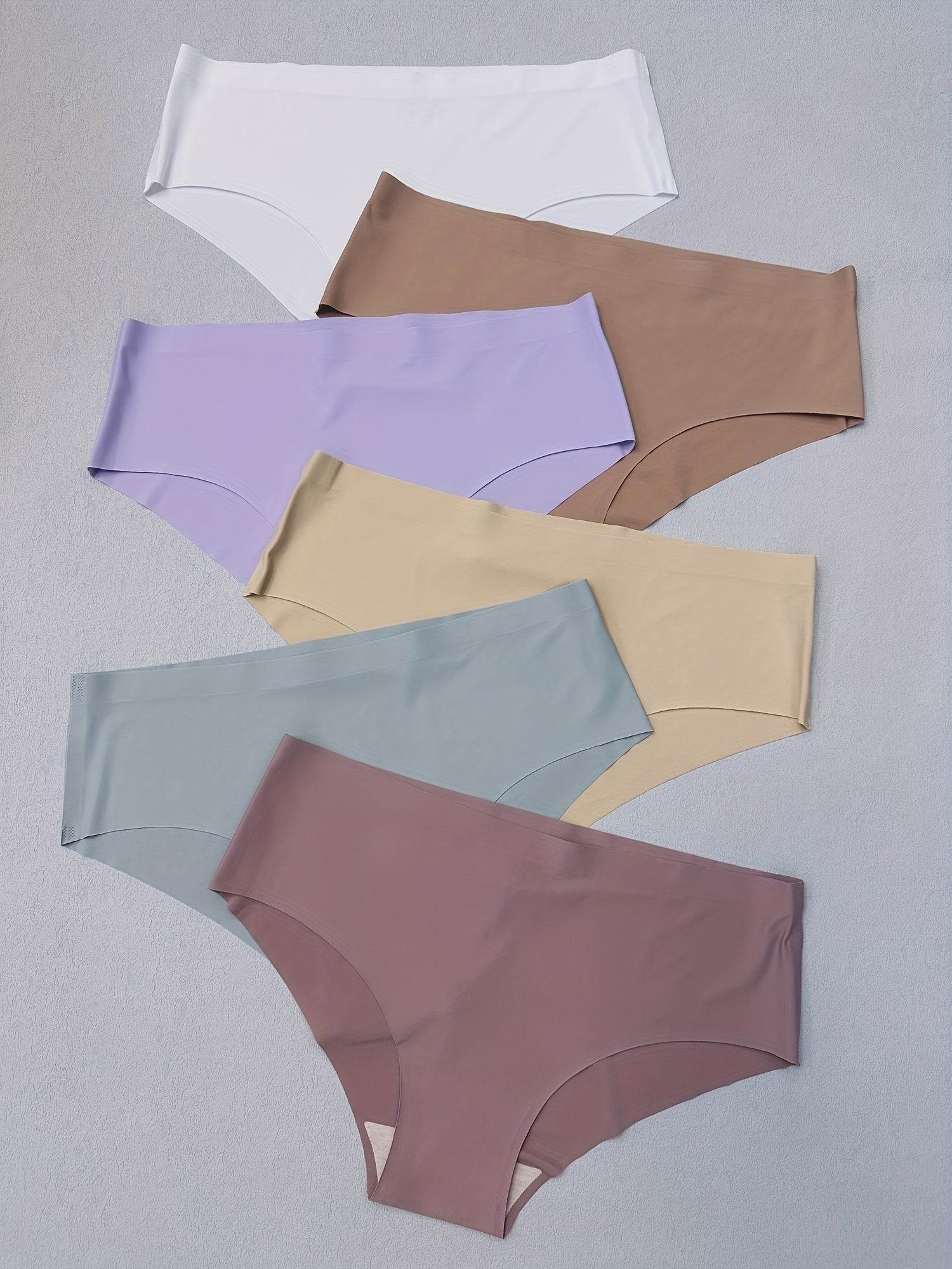 6pcs Seamless Solid Briefs Stretchy Intimates Panties Women's Lingerie